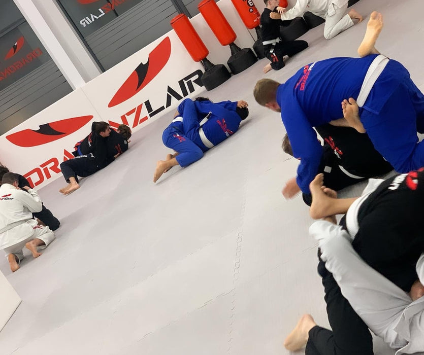 grey black jigsaw puzzle 40mm mats BJJ flooring for your MMA dojo gym.