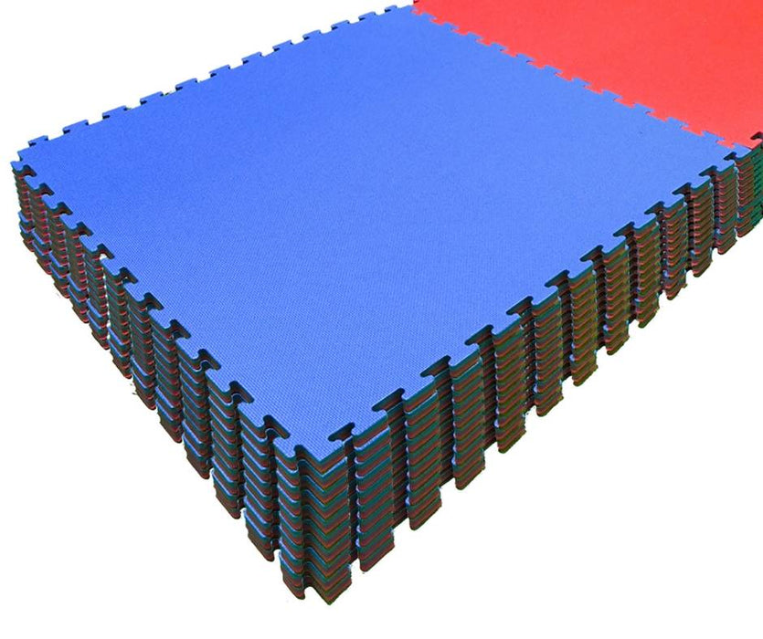 Martial Arts Tatami Jigsaw Foam Mats 20mm 1m x 1m 80kg/cbm Red Blue Karate