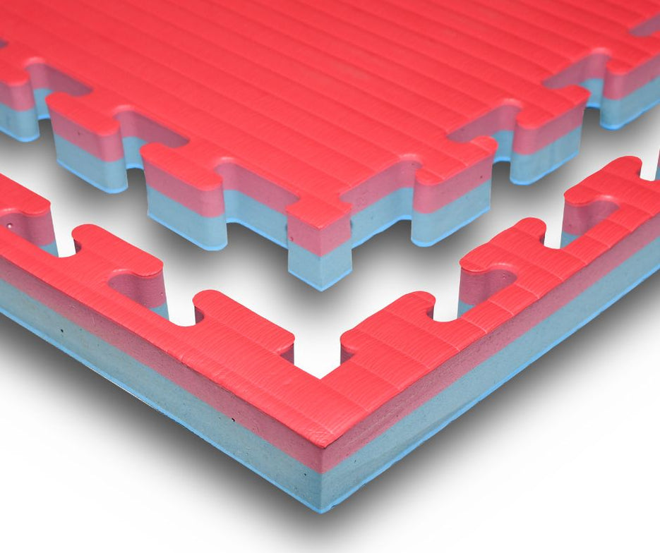 Red Blue 30mm Tatami 1m x 1m for BJJ & Groundwork — Jigsawmats4martialarts