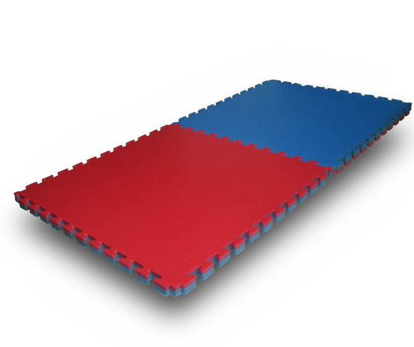 40mm 1m x 1m Red Blue MMA Jigsaw Mat Tatami Grip 100kg cbm Jigsawmats4martialarts