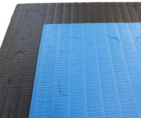 MMA 1m x 1m 40mm Black/Blue Jigsaw Mat Tatami Grip 100kg/cbm ...