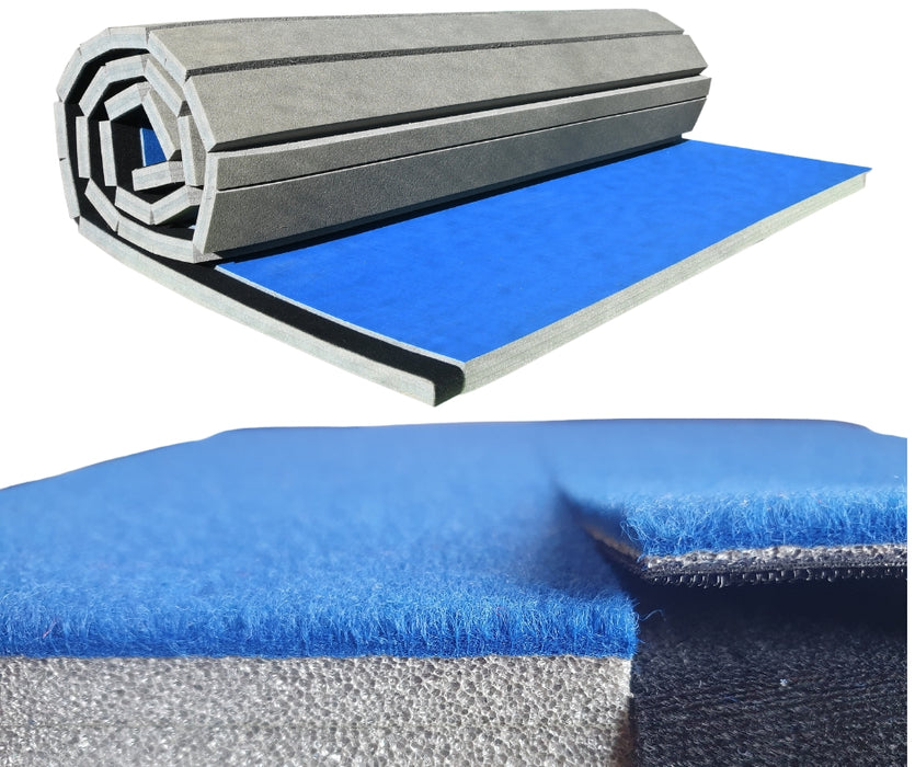 Blue carpet top rolling mats