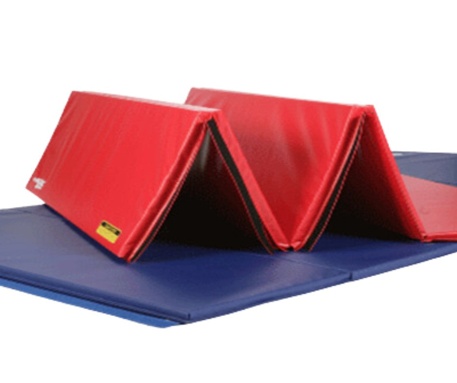 Folding Gymnastics Mats 8ft x 4ft x 50mm with Velcro Pink Blue Black ...